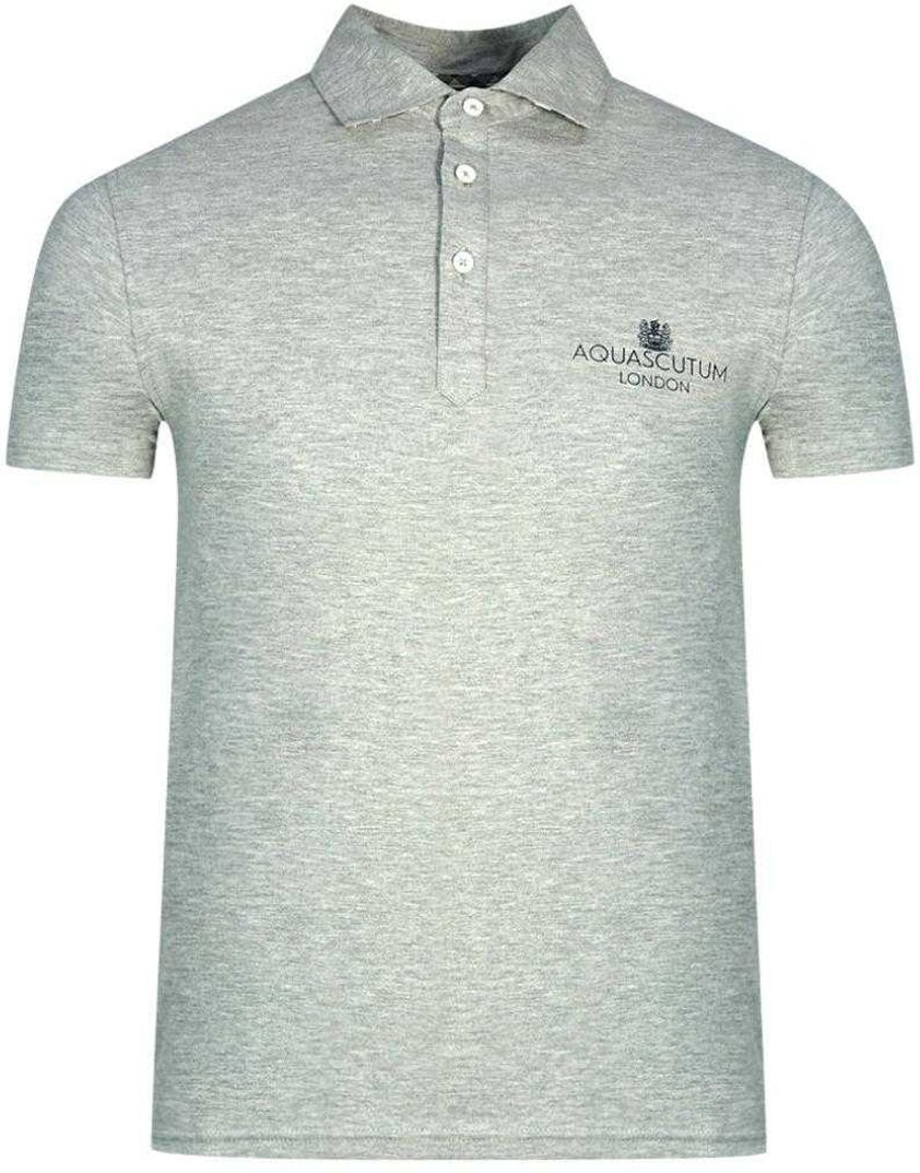 Aquascutum Unisex Erwachsenen London Bold Logo Polo-Shirt (Grau)