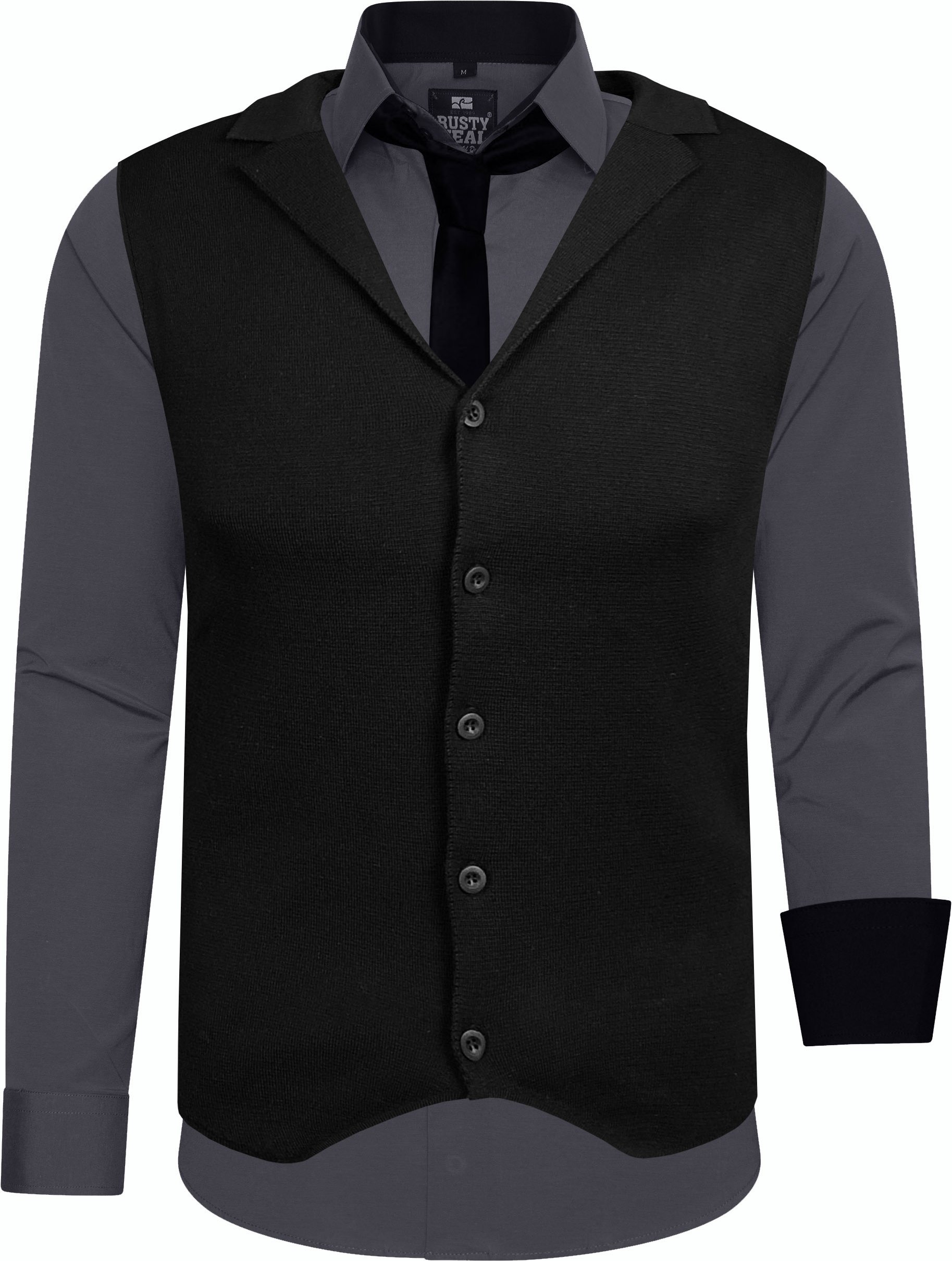 Hemd mit Weste und Krawatte 3er Set