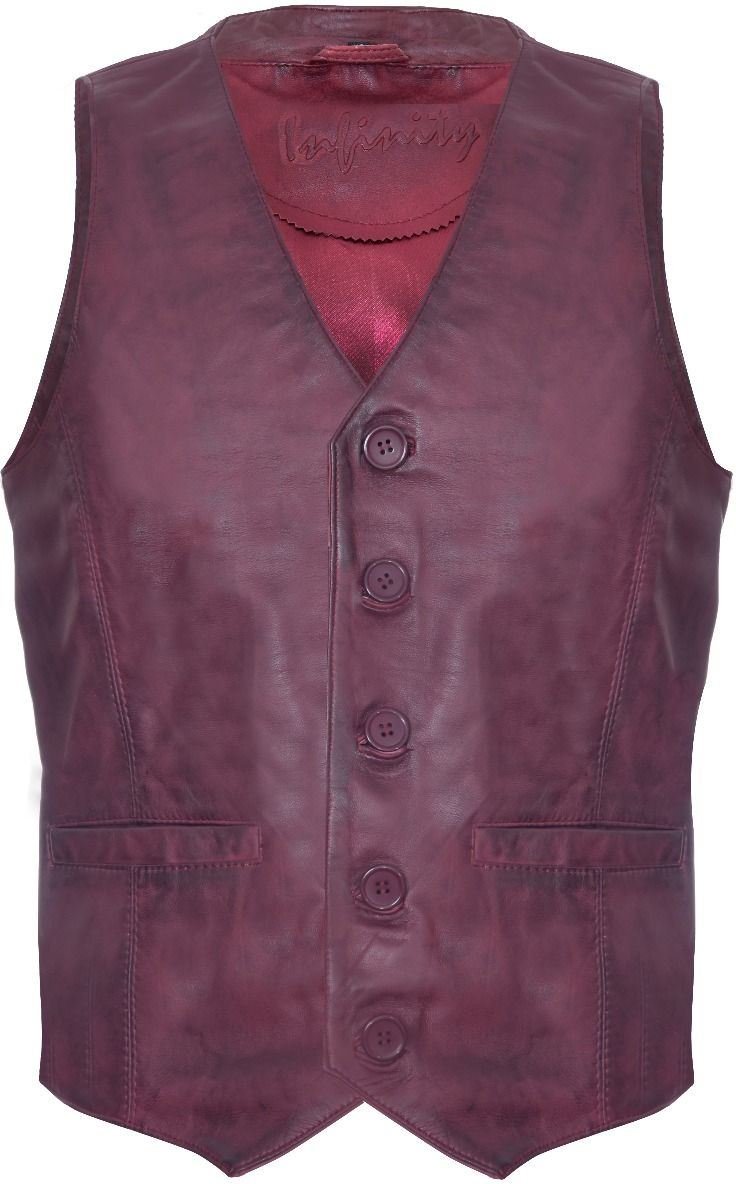 Hellbraune Lederweste, formelle traditionelle Gilet-Weste