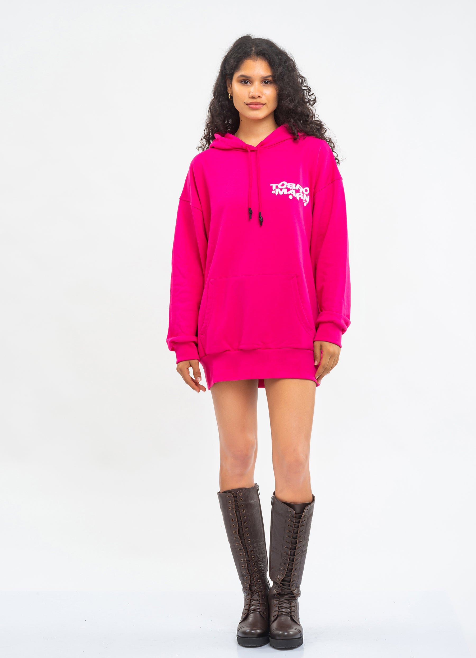 Tom Barron Damen-Kapuzenkleid – Logo-Rückseite in Oversize