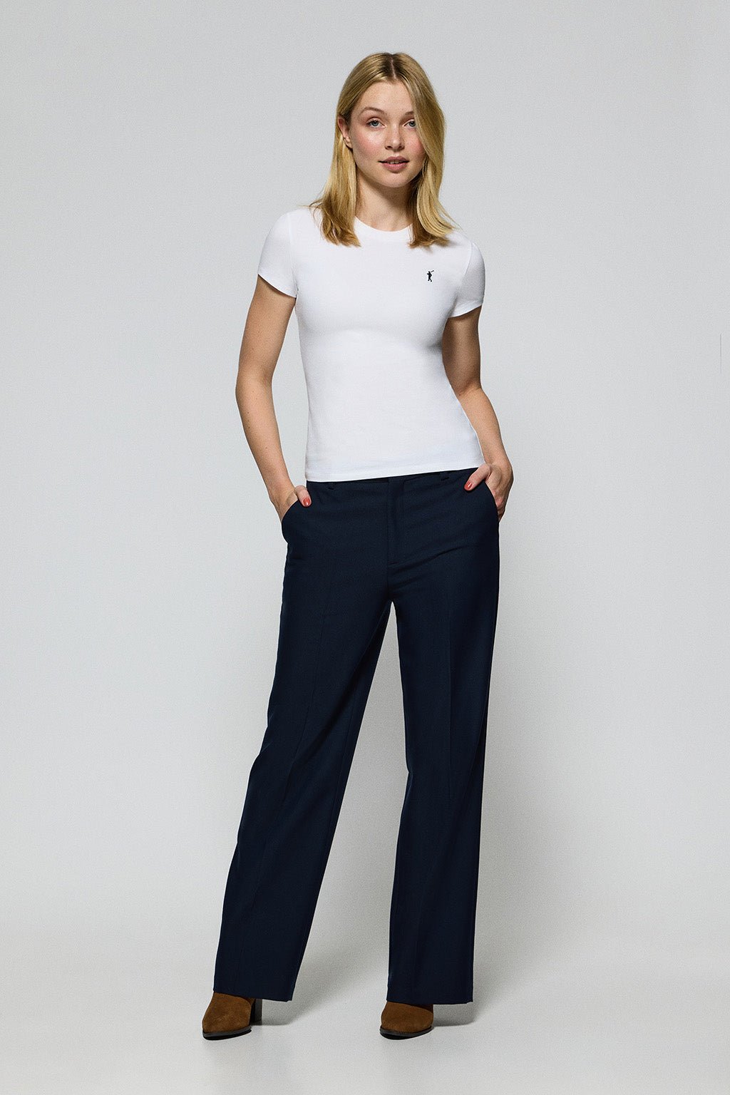 Kurzärmliges T-Shirt weiß mit Rigby Go Logo