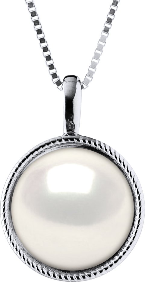 AURA Halskette Süßwasserperle Weiß 9-10 mm 925