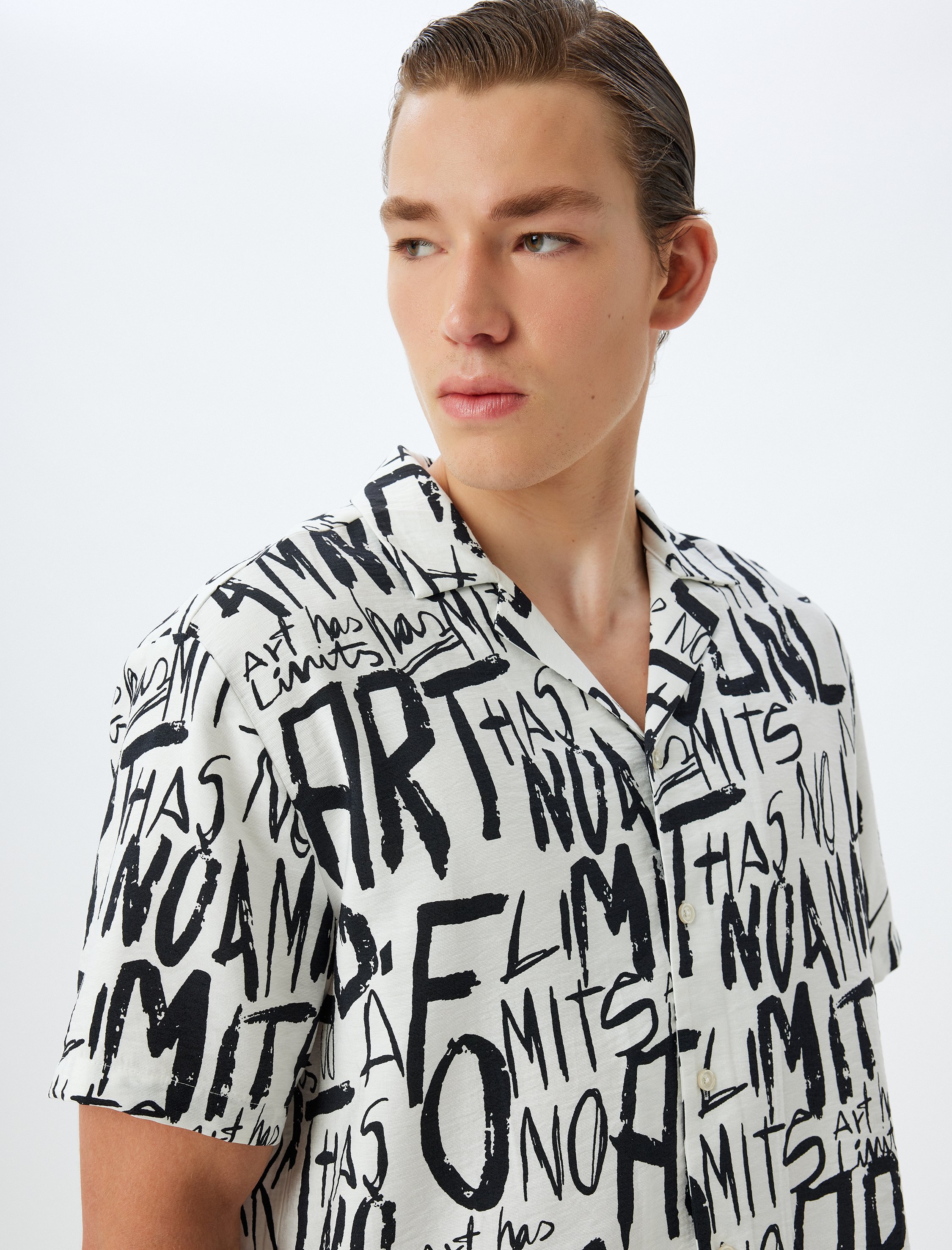 Koton Shirt Umschlagkragen Kurzärmelig Shirt