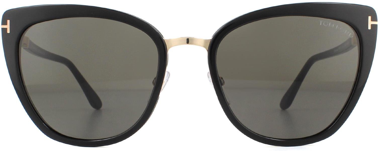 Tom Ford Lunettes De Soleil Simona FT0717 01A Stainte De Fumée En Or Rose Noire Brillant