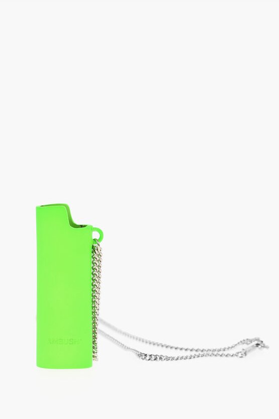 Kettenhalskette mit Feuerzeuggehäuse-Anhänger in Grün