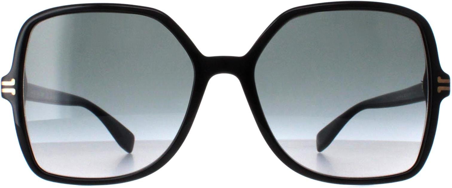 Marc Jacobs MJ 1105/S 807 9O glänzende schwarze dunkelgraue Sonnenbrille mit Farbverlauf