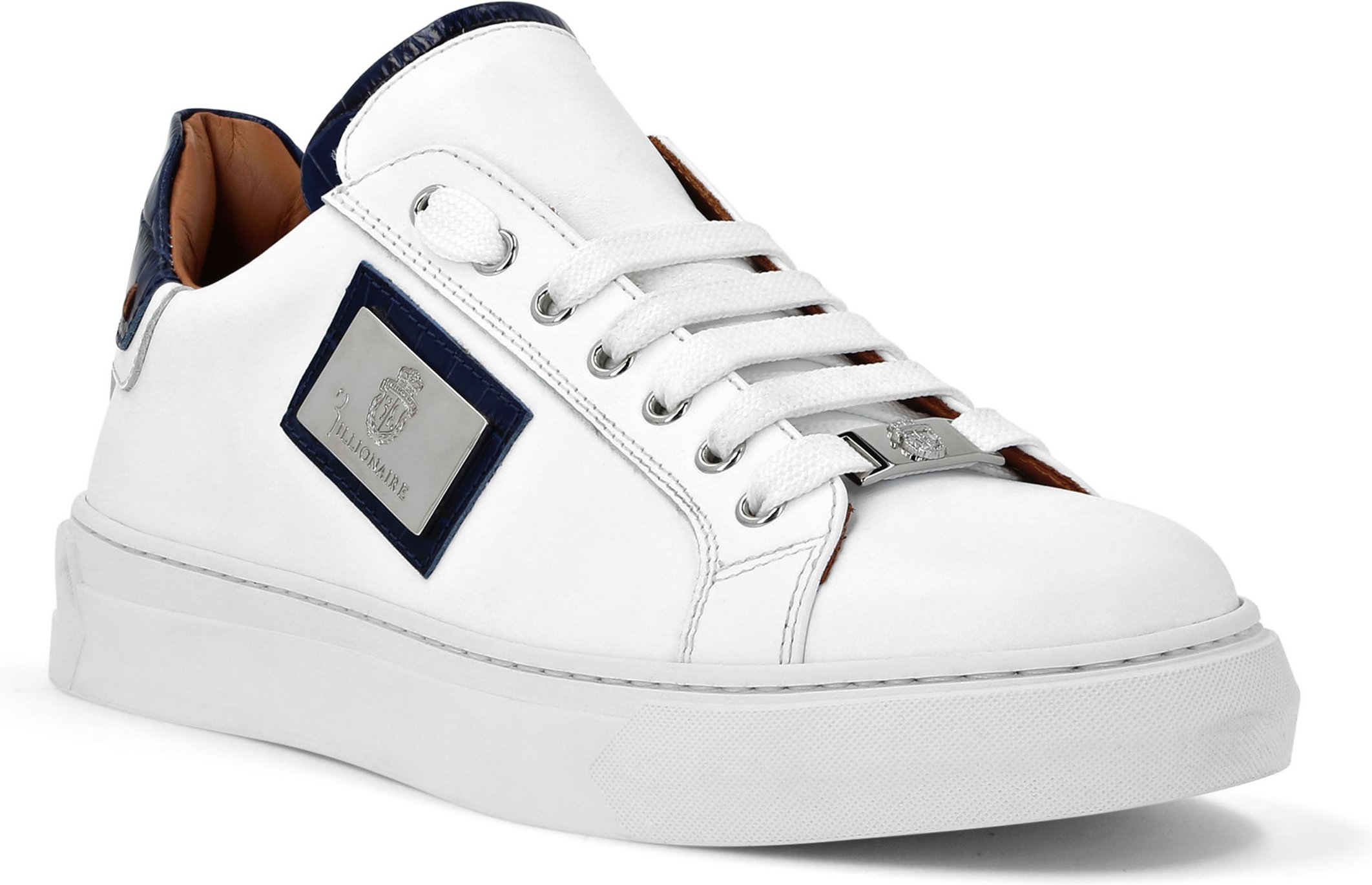 Nappa Croco Printed Lo-Top Sneakers