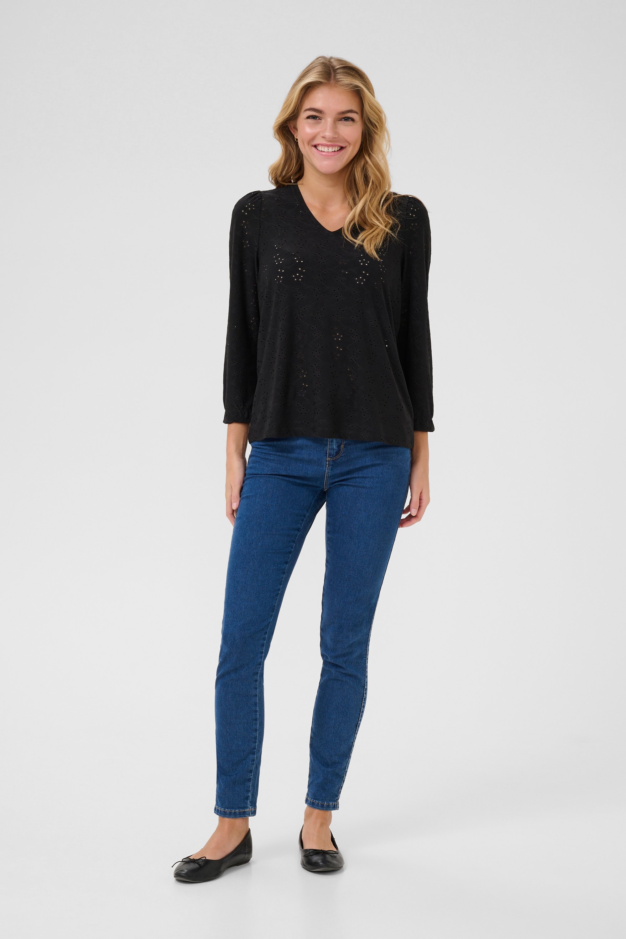 Langarm-Bluse Regular fit Black Deep CC. black