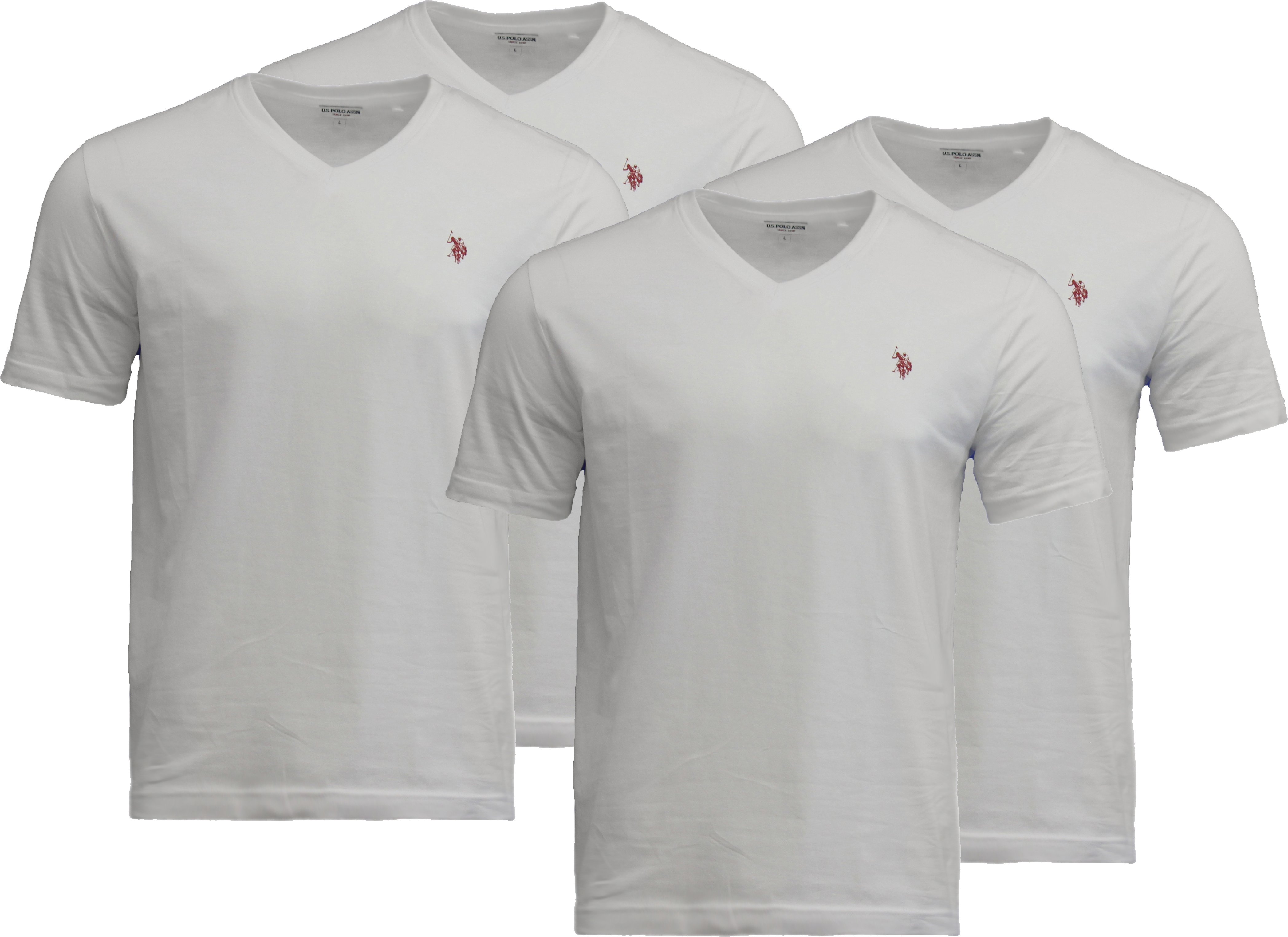 Thumbnail - U.S. Polo Assn. 4 PACK V-Ausschnitt - T-Shirt basic in Weiß