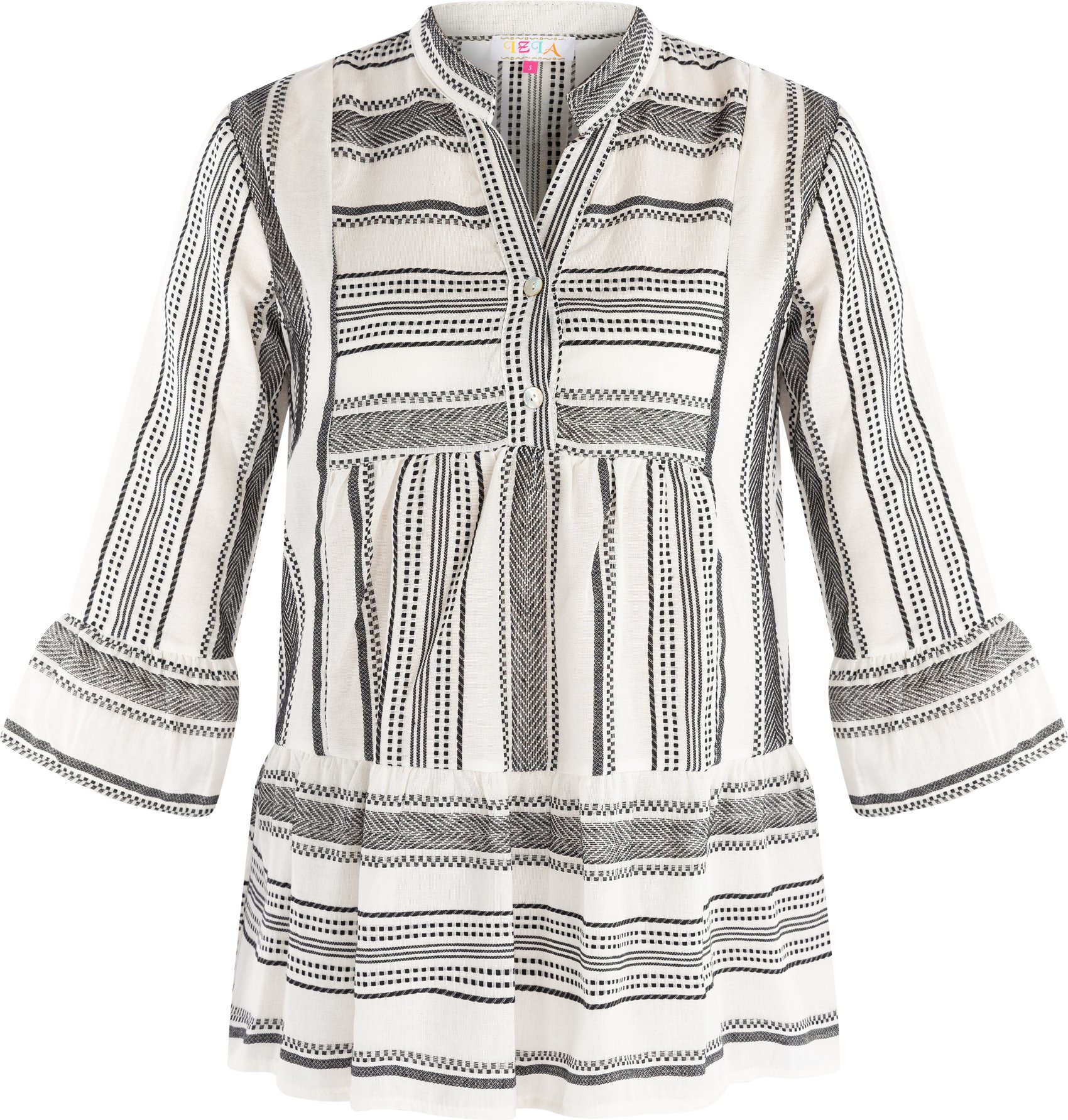 IZIA Hemd Damen schwarz-wollweiß