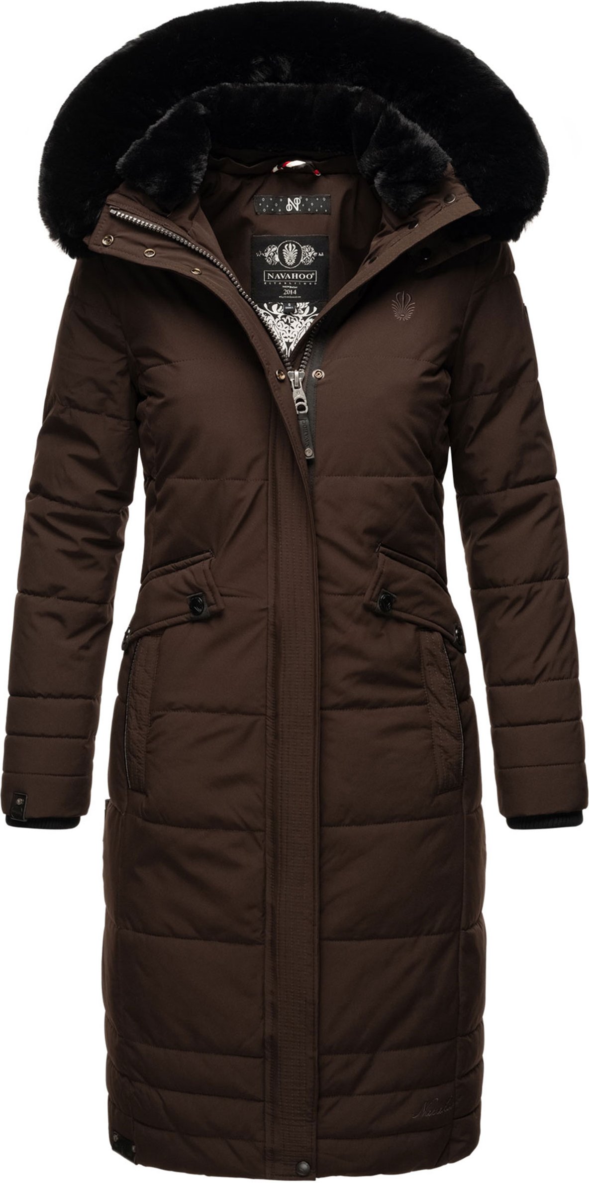 Navahoo Damen Winterjacke Fahmiyaa – Lang, Warm & Funktional mit Kapuze