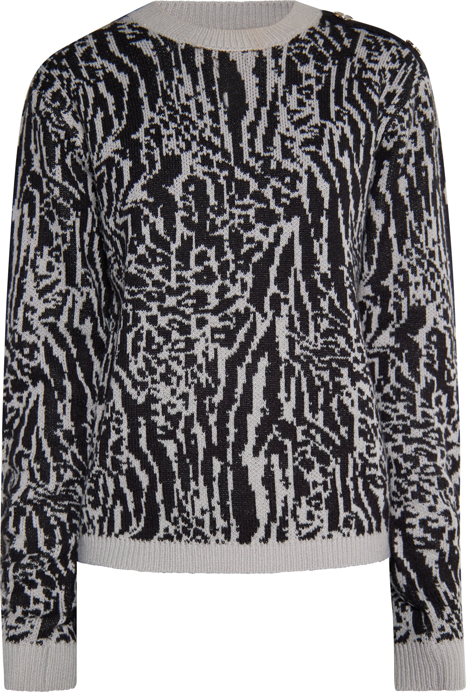 Faina Strickpullover Damen grau/schwarz