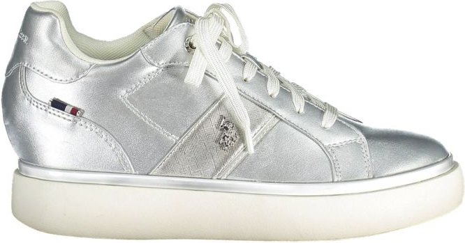Silberne Leder Lowtop Sneakers