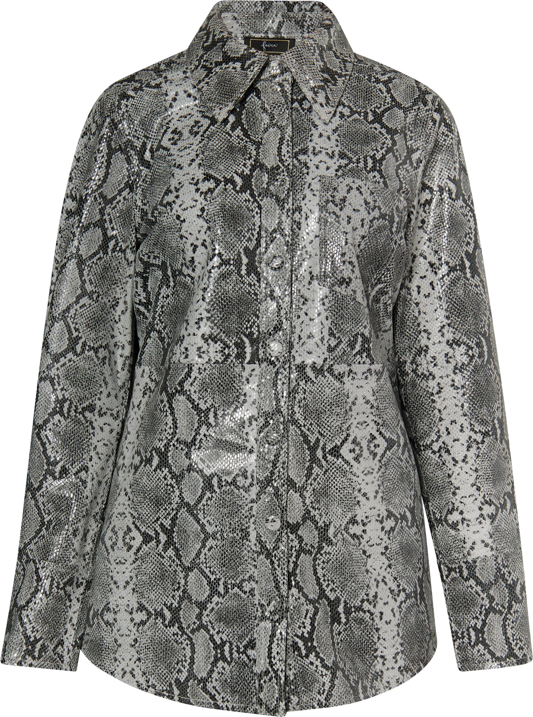 Faina Lederhemd Damen Graue Schlange