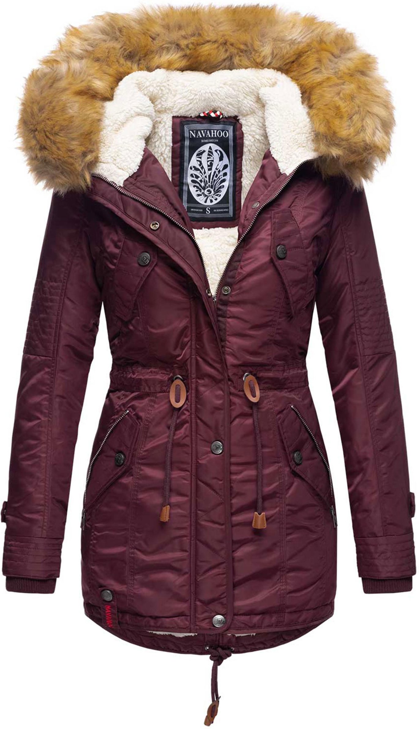 Navahoo Damen Winterjacke B399 – Warm, Wasserabweisend & Mit Abnehmbarem Kunstfellkragen
