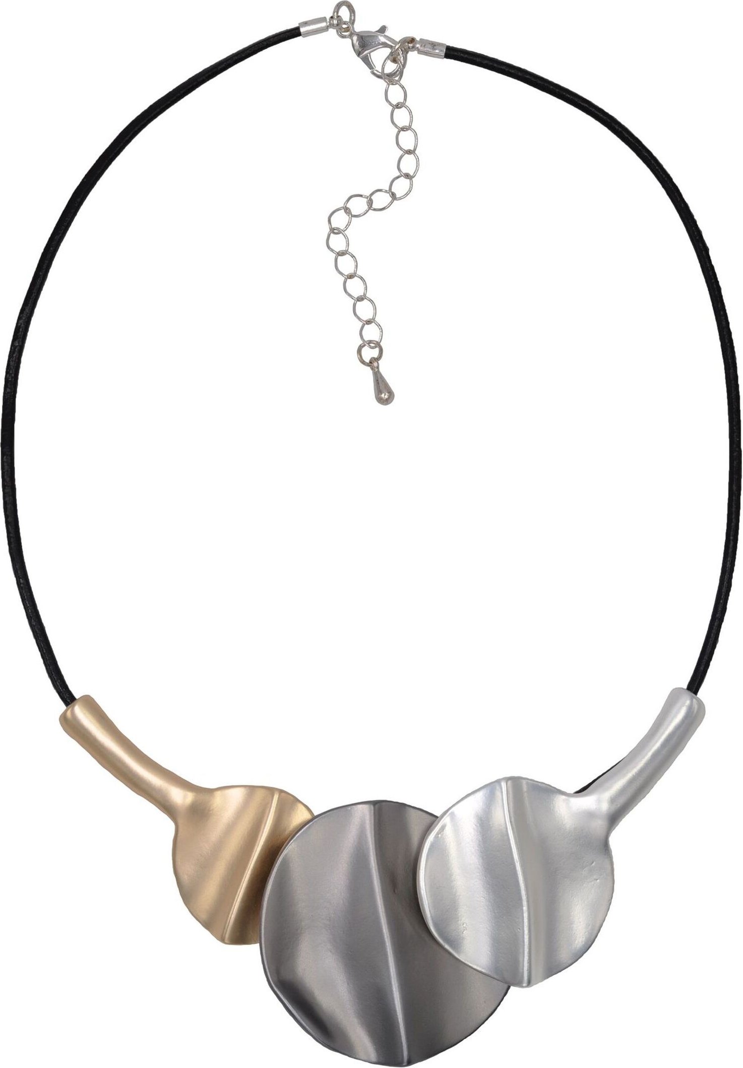 Steuer Modeschmuck Kette Metall dreifarbig matt