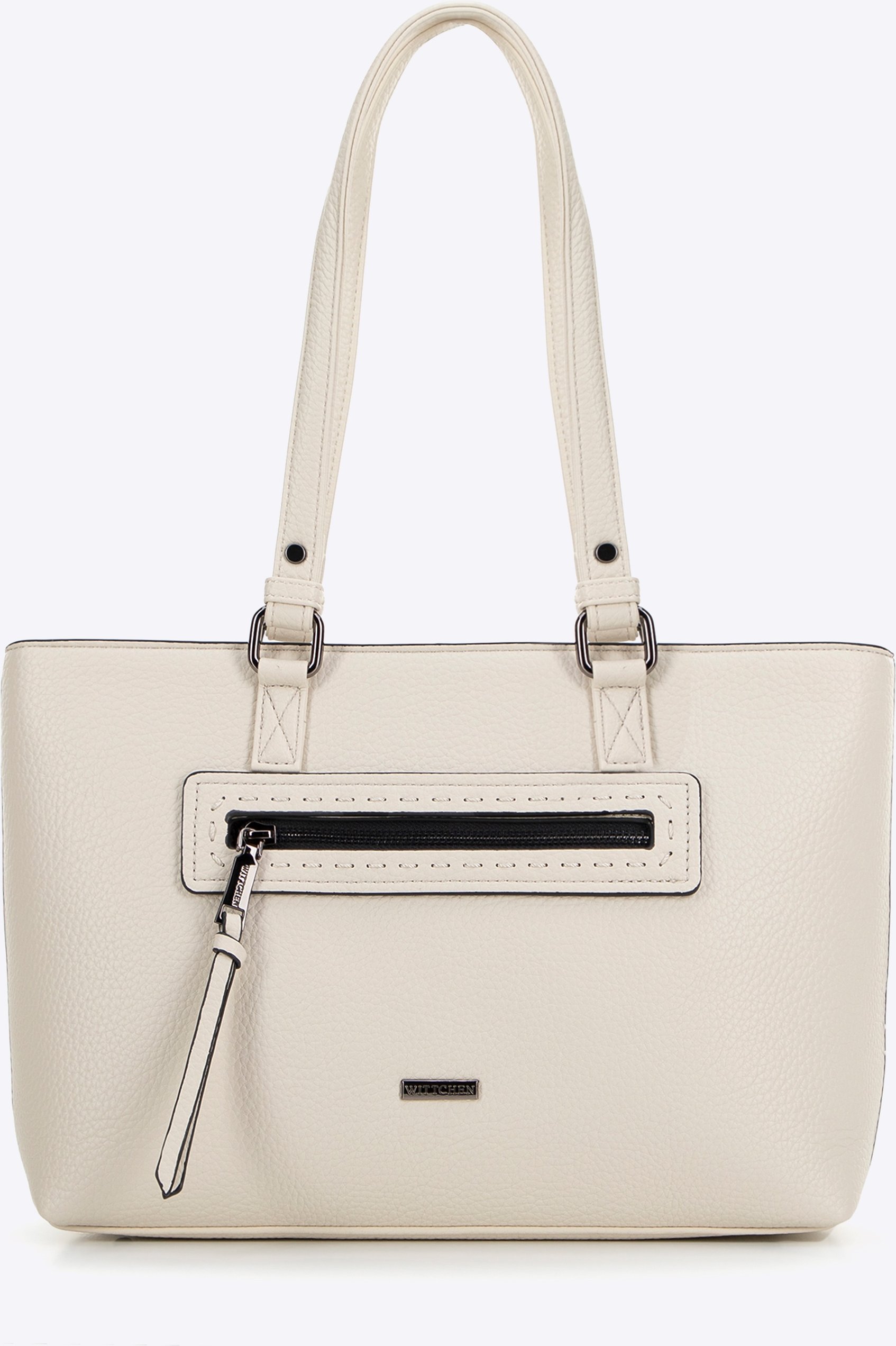 Wittchen Damenhandtasche aus Öko-Leder, erbsenfarben, cremefarben