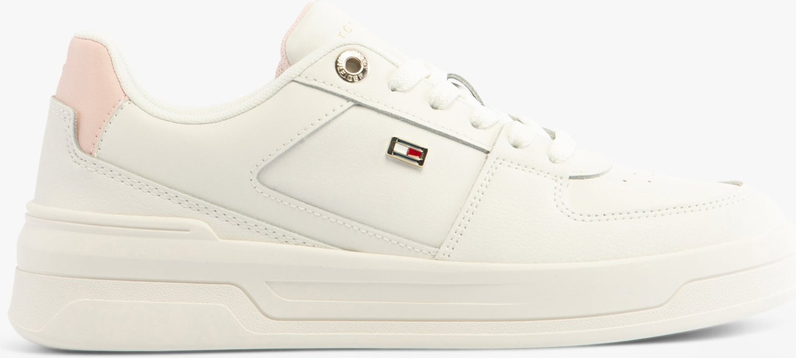 Tommy Hilfiger Flag Basket Sneaker Damen Sneakers Ecru/Whimsy Pink