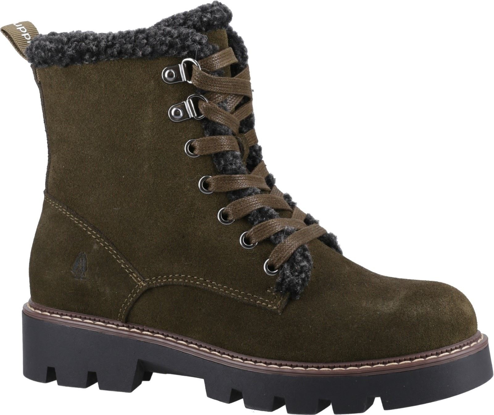 Hush Puppies Aurelia Wildleder Damen Khaki Stiefel