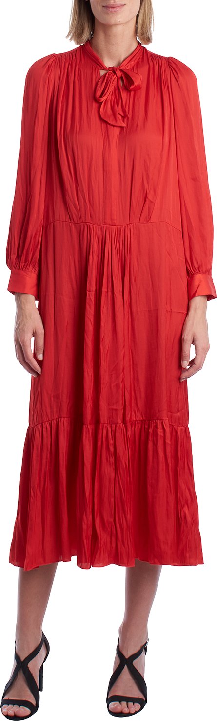 Roland WJCP0415F Damen Satin-Midikleid