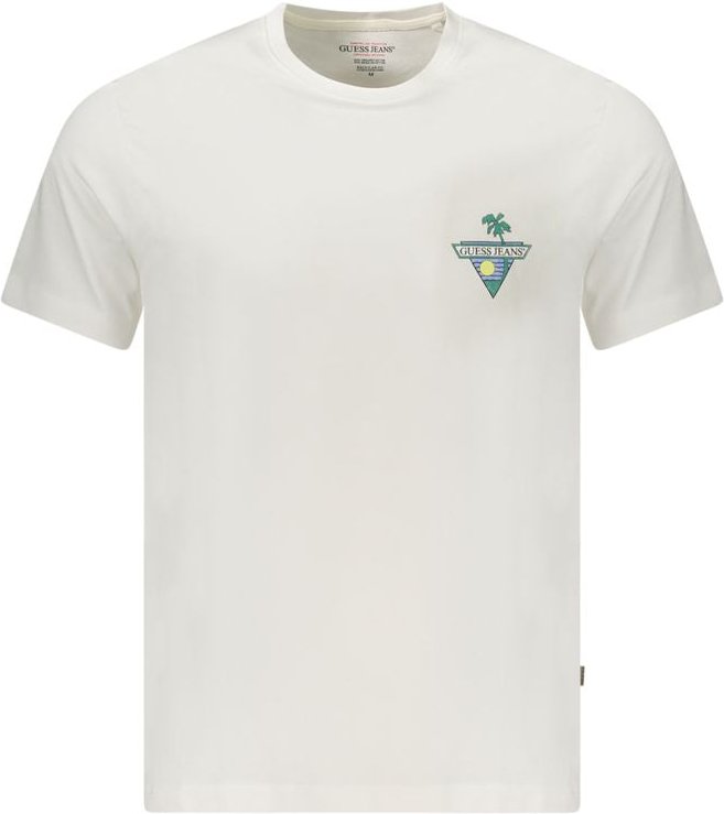 Guess Jeans Bianco Herren-T-Shirt aus Bio-Baumwolle