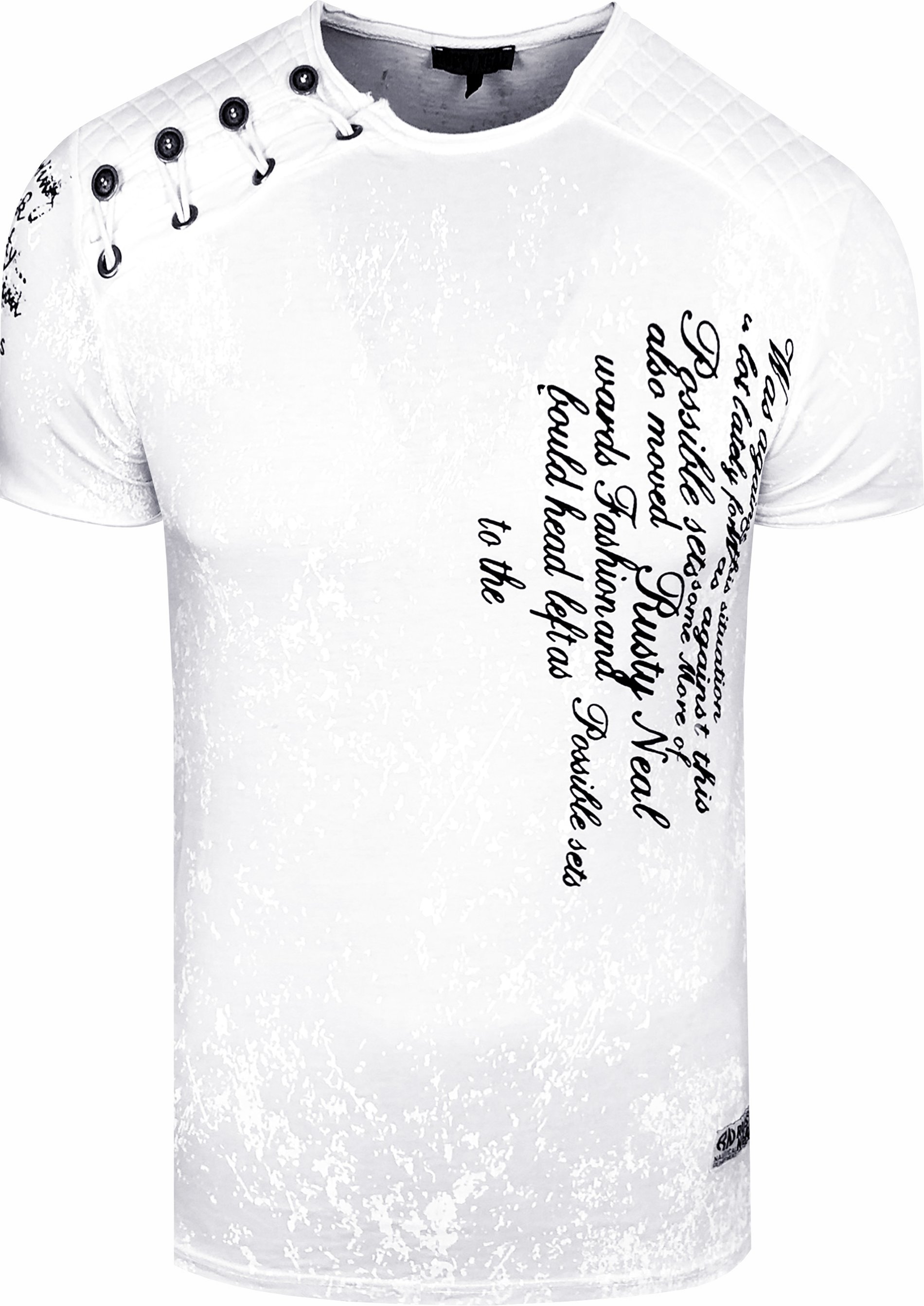 Acid Washed T-Shirt mit Prints