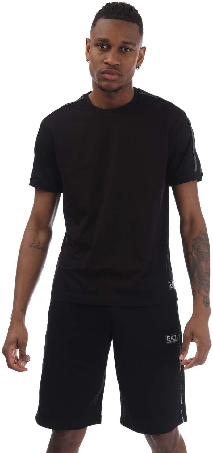 Emporio Armani - "EA7" T-Shirt für Herren Baumwolljersey (Schwarz)