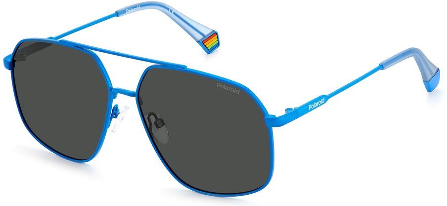 Polaroid Blaue Sonnenbrille aus Edelstahl