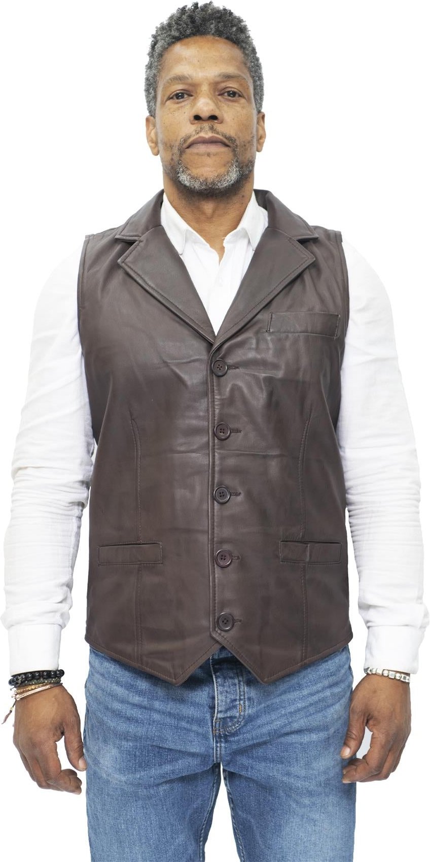 Herren Smart Classic Lederweste-Bristol