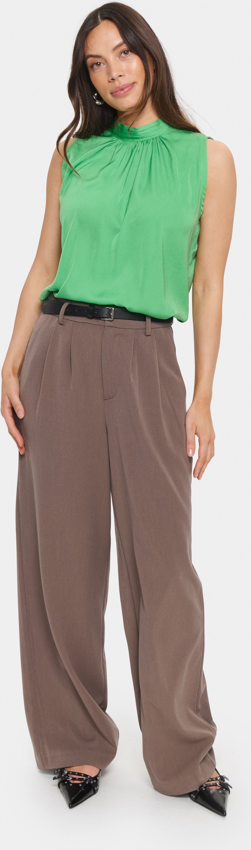 Ärmellose Bluse AileenSZ Gerade Passform green