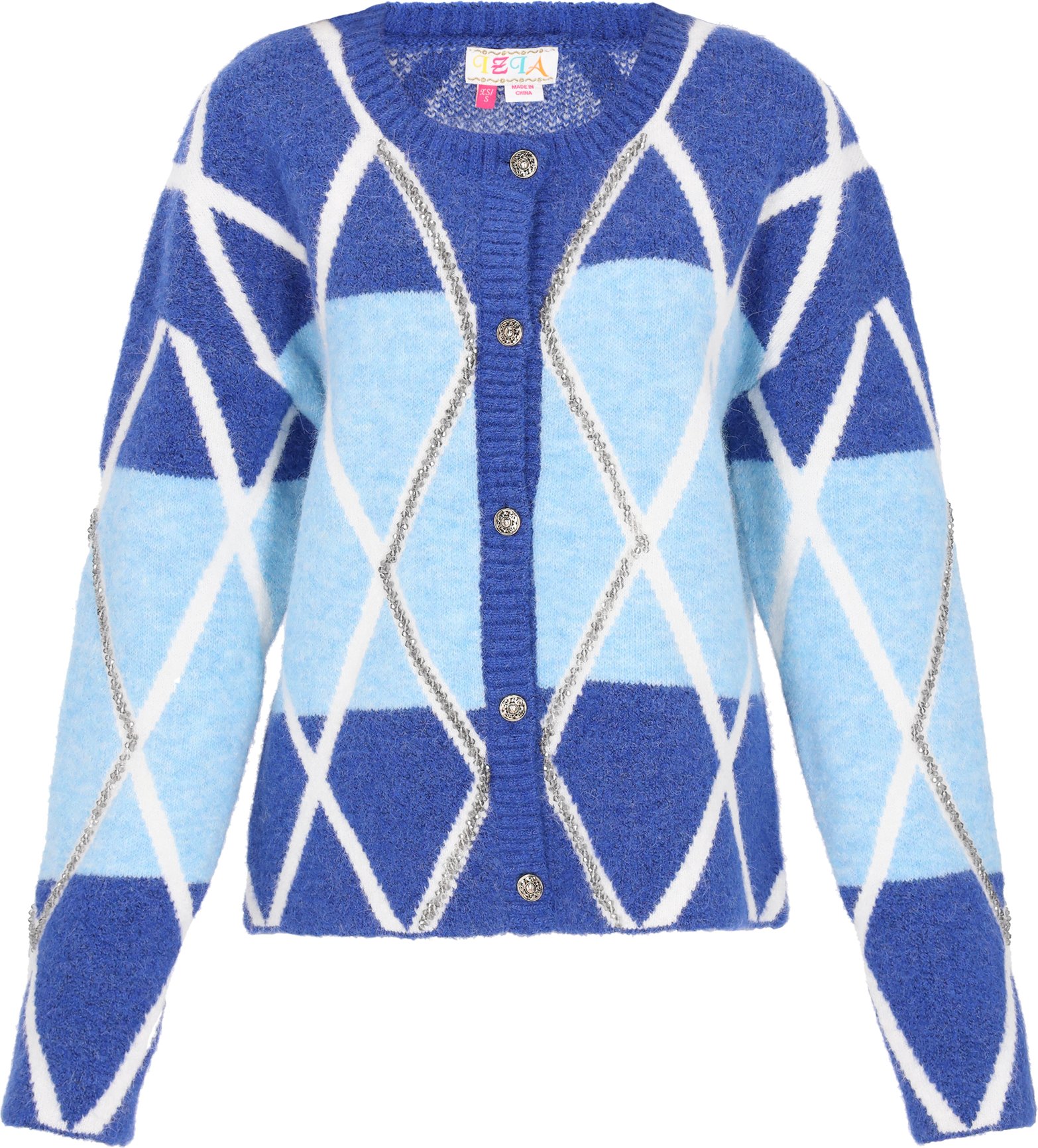 IZIA Strickjacke Frauen Marineblau Hellblau