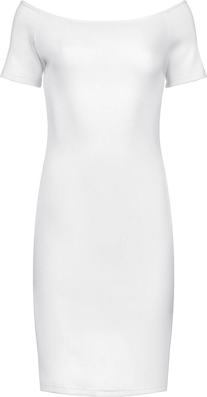 Weißes Schulterfreies Enges Kleid