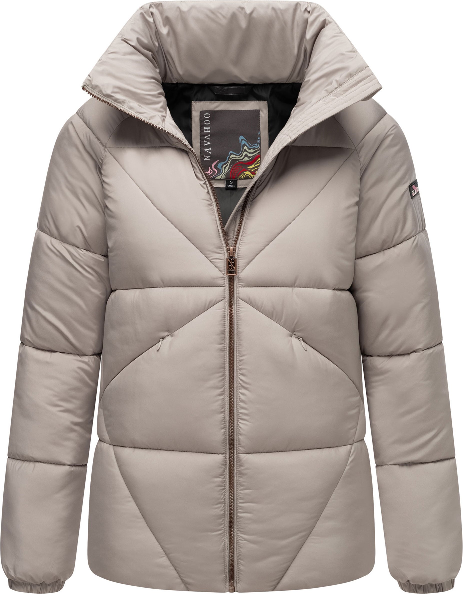Navahoo Schokolinaa Damen Winter Steppjacke mit gefüttertem Kragen