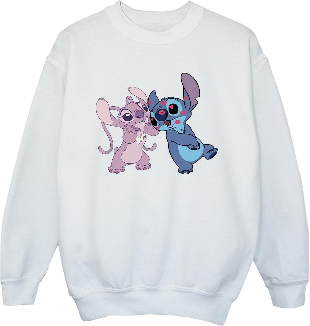 Disney Lilo & Stitch Kisses Sweatshirt für Mädchen (weiß)