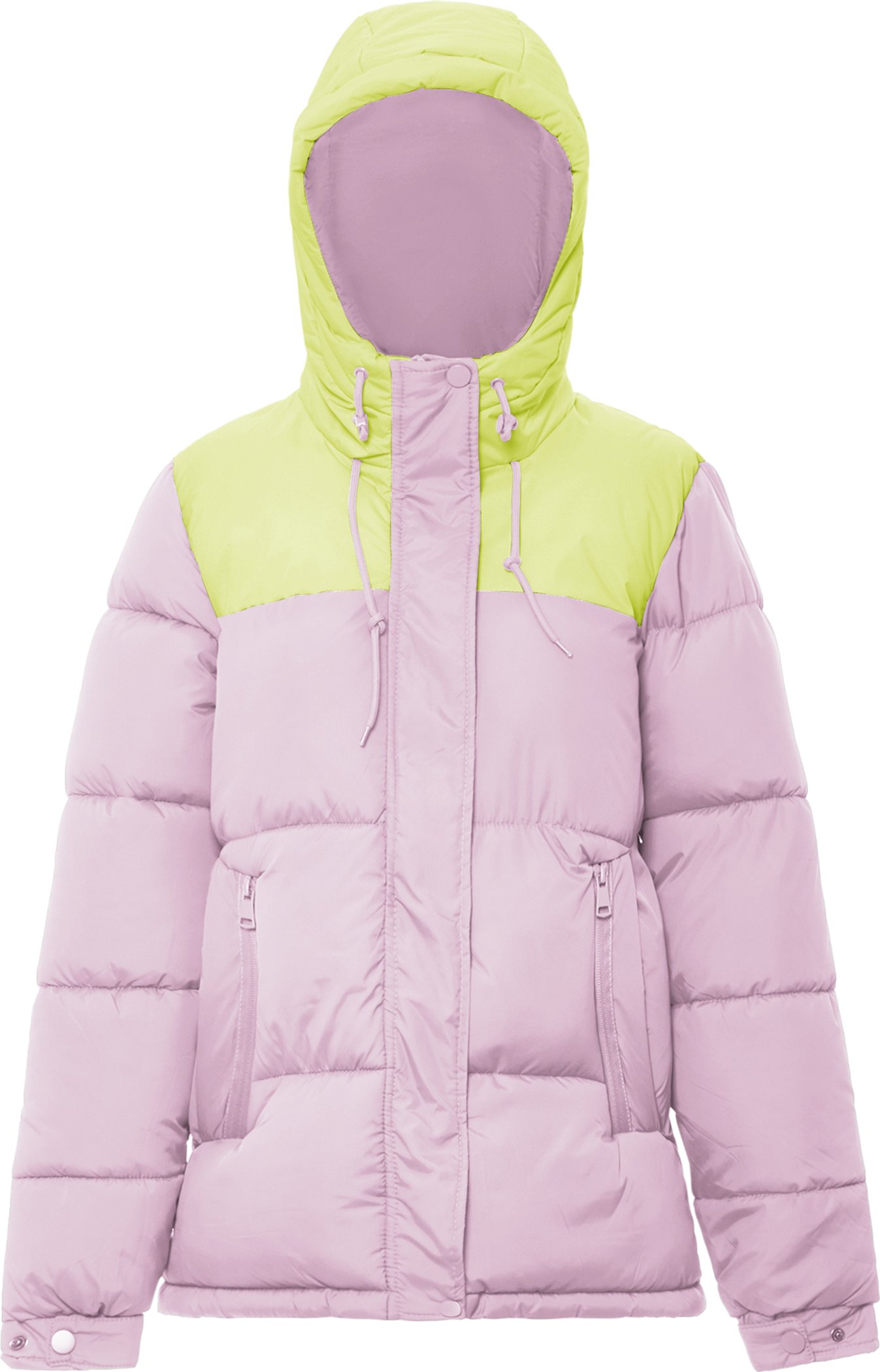 Thumbnail - Mymo Wattierte Steppjacke Damen Macaron Pink Saure Limette