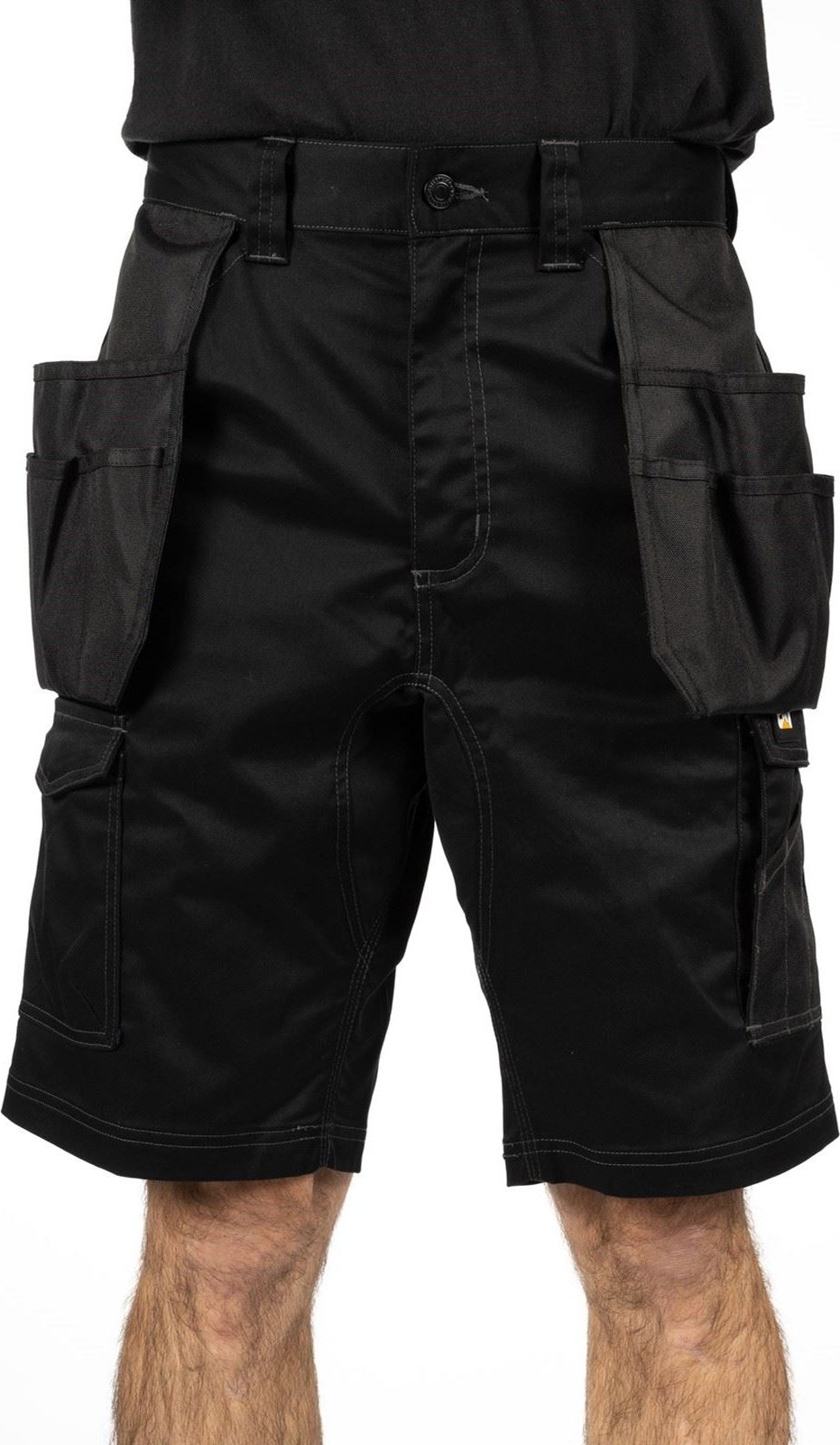 Caterpillar Essential Stretch Holster Polyester Herren Arbeits Shorts Schwarz