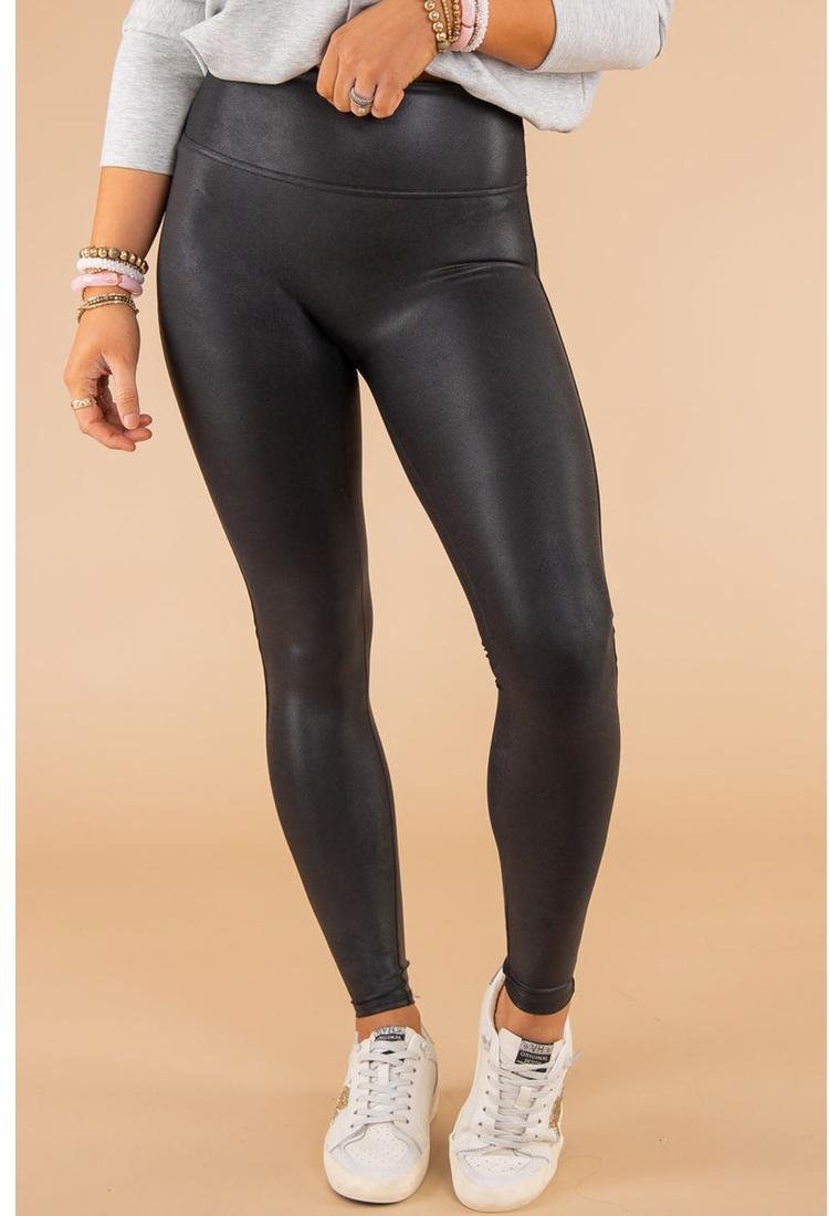Thumbnail - Skinny Pants mit hoher Taille und PU-Mischung