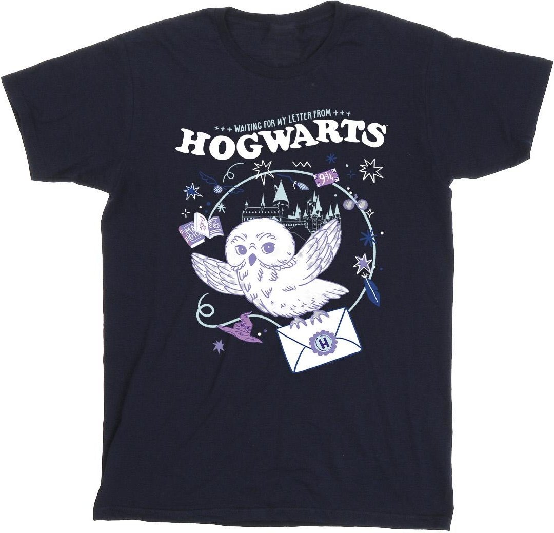 Harry Potter - "Letter From Hogwarts" T-Shirt für Mädchen (Marineblau)