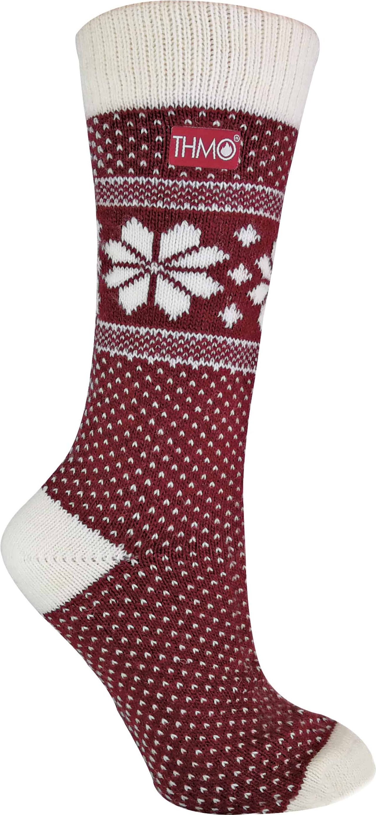 THMO - Damen Vintage Nordic Fairisle Style Winter Wool Blend Socken