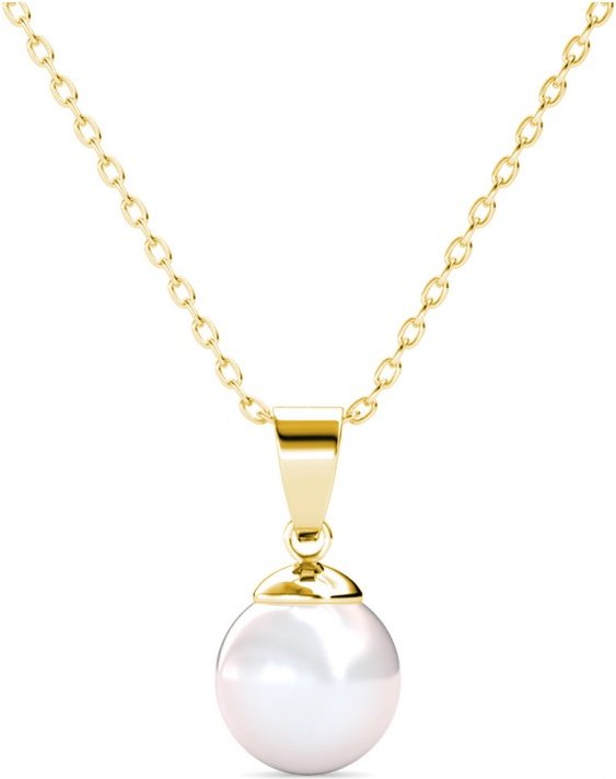 Vollmond-Perlen-Anhänger - Gold und Kristall