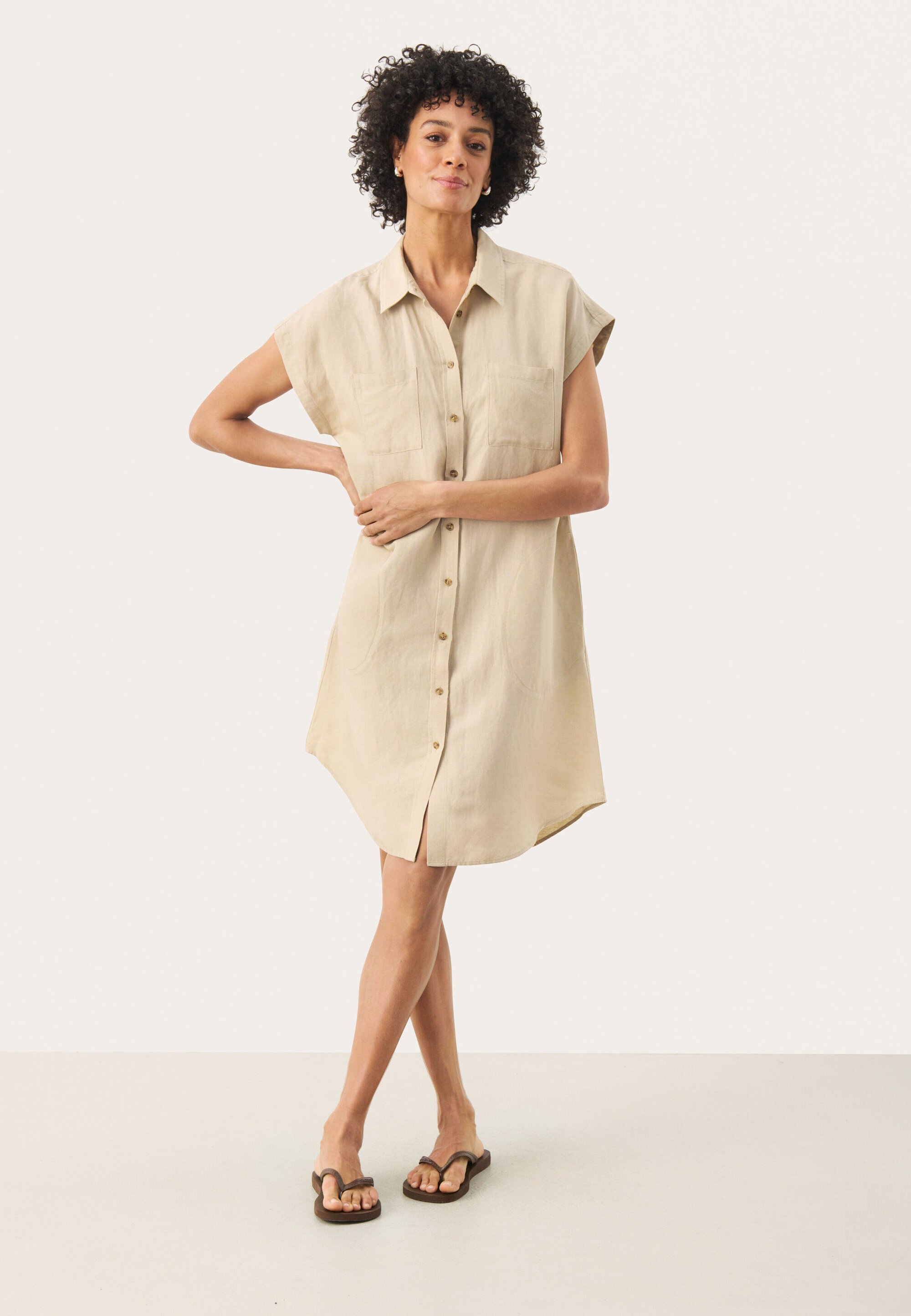 Kleid Gerade Passform offwhite