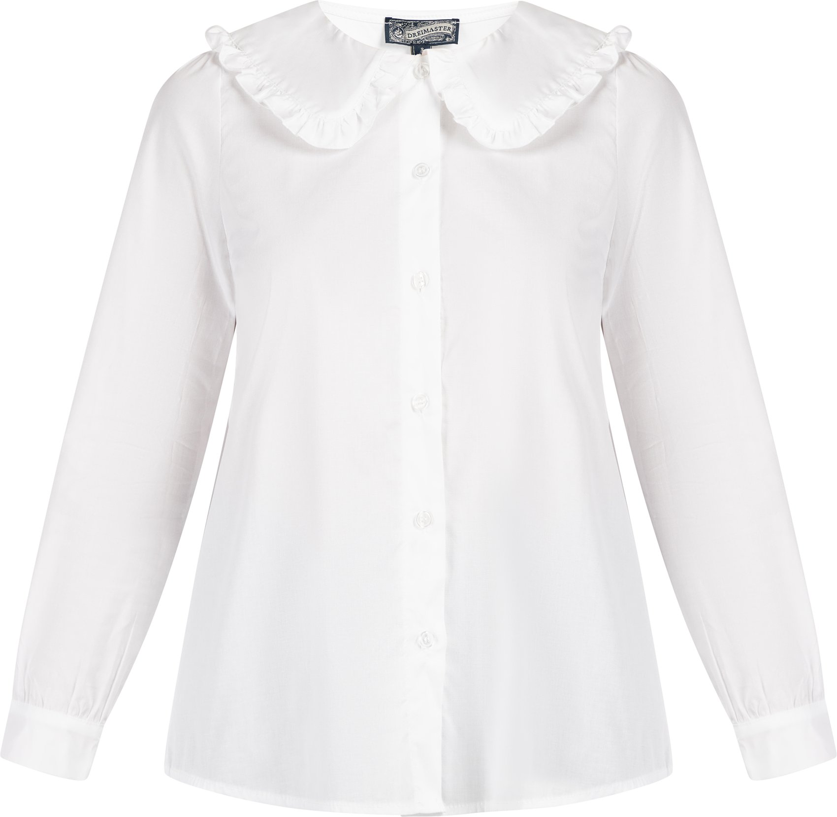 Dreimaster Bluse Damen Wollweiß