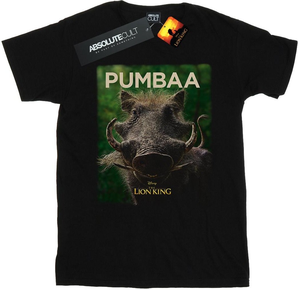Disney - "The Lion King Movie Pumbaa Poster" T-Shirt für Mädchen (Schwarz)