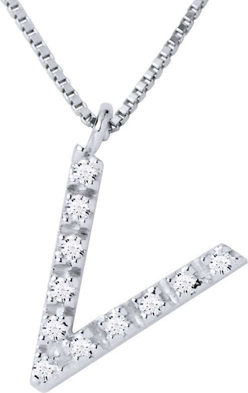 DIADEMA - Halskette mit Diamanten - V -Weißgold