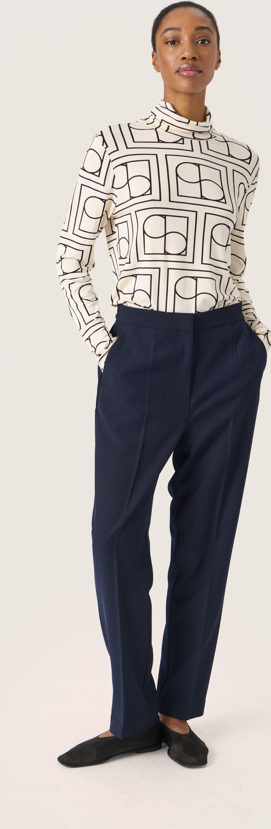 Langarm-Shirt Gerade Passform white