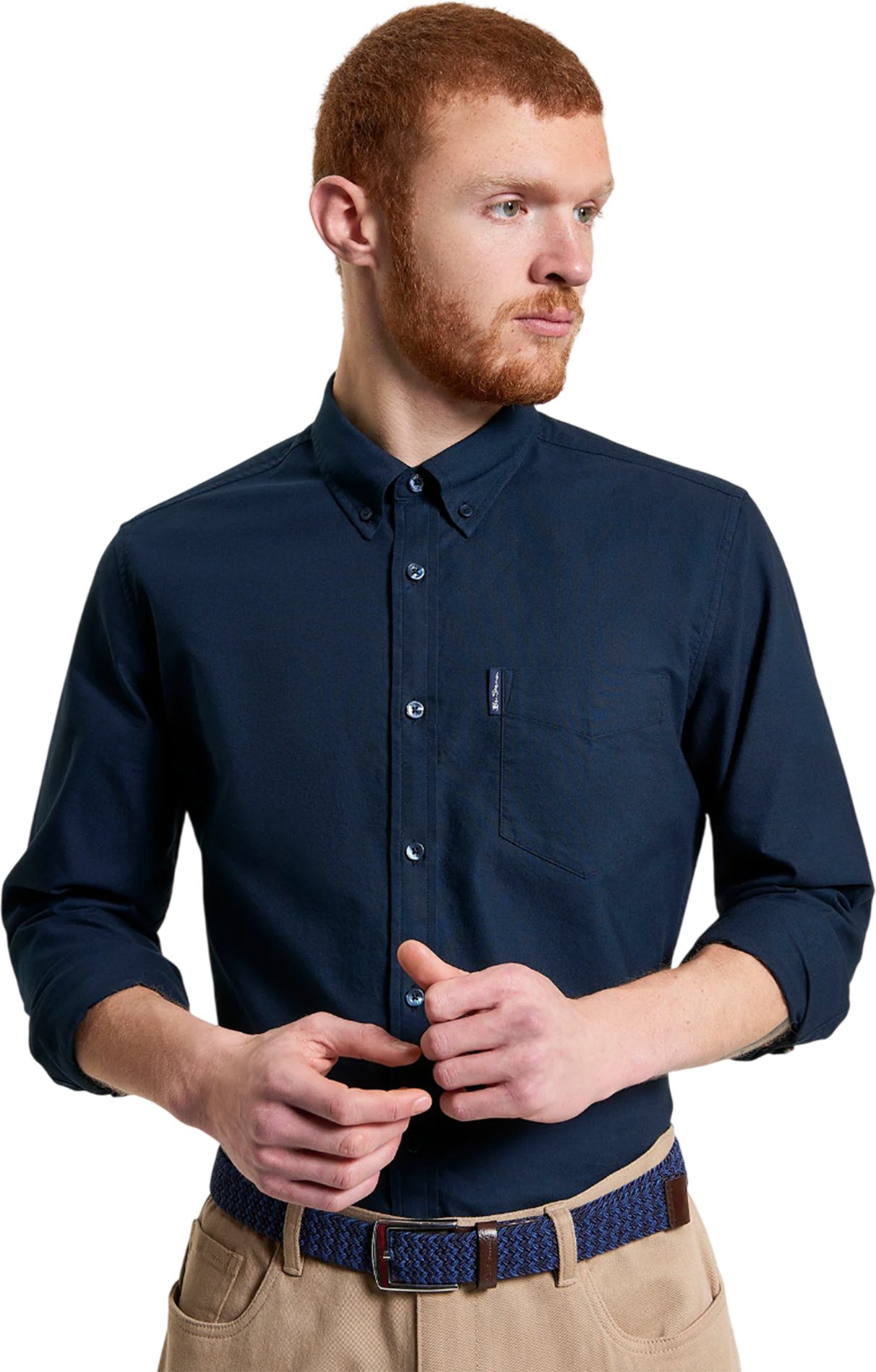 Ben Sherman - Hemd für Herren, Oxford-Stil, Langärmlig (Dunkel-Marineblau)