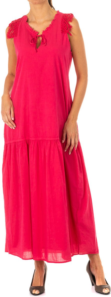 Ärmelloses Kleid mit geschlossenem Ausschnitt LWD007 woman