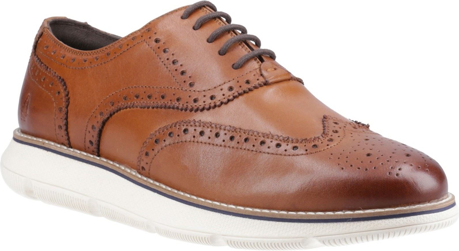 Thumbnail - Hush Puppies Zach Leder Herren Tan/Weiß Brogues Schuhe