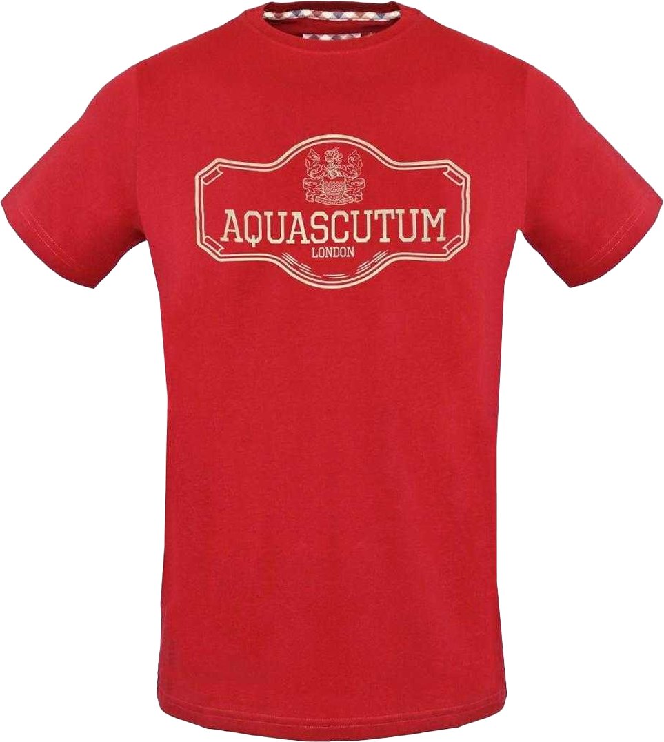 Aquascutum - T-Shirt für Herren, Logo (Rot)