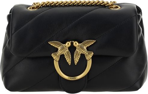 Schwarze Kalbsleder Bos Taurus Umhängetasche